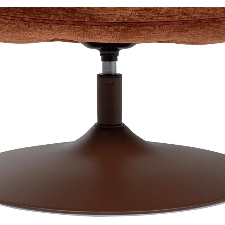 Drehsessel Elvi aus Chenille-Stoff, moderner Relaxsessel mit Drehfunktion, rostbraun, komfortabel gepolstert – Bild 5