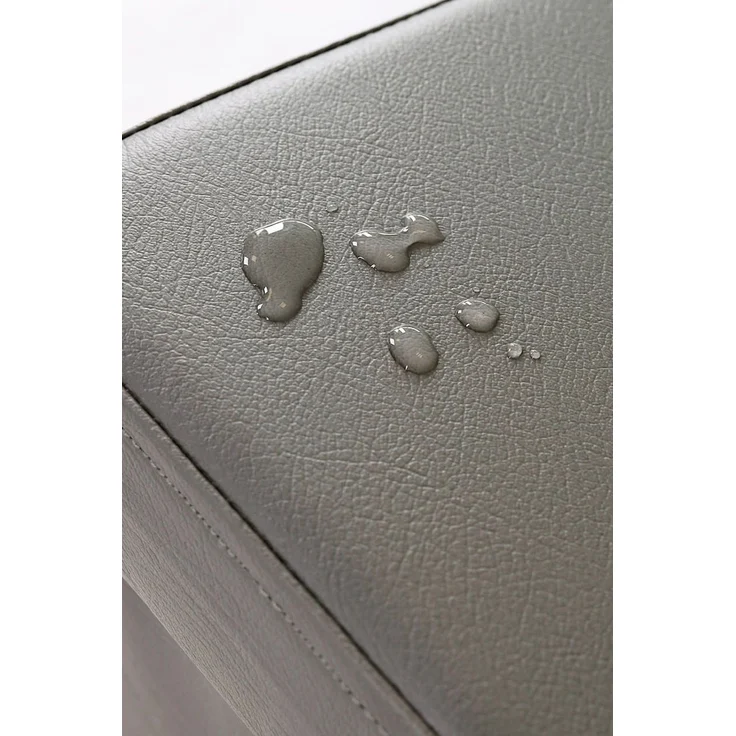 dibea Sitzbank faltbar, stabil & komfortabel, mit großem Stauraum (80 L), Kunstlederbezug & gepolsterter Sitzfläche, 76x38x38 cm, grau – Bild 6