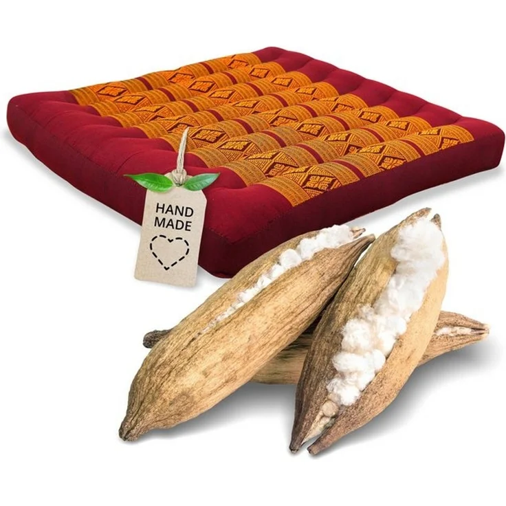 livasia Sitzkissen Sitzkissen 50 cm, vegan und handgefertigt, 50x50x6cm, Kapok – Bild 4