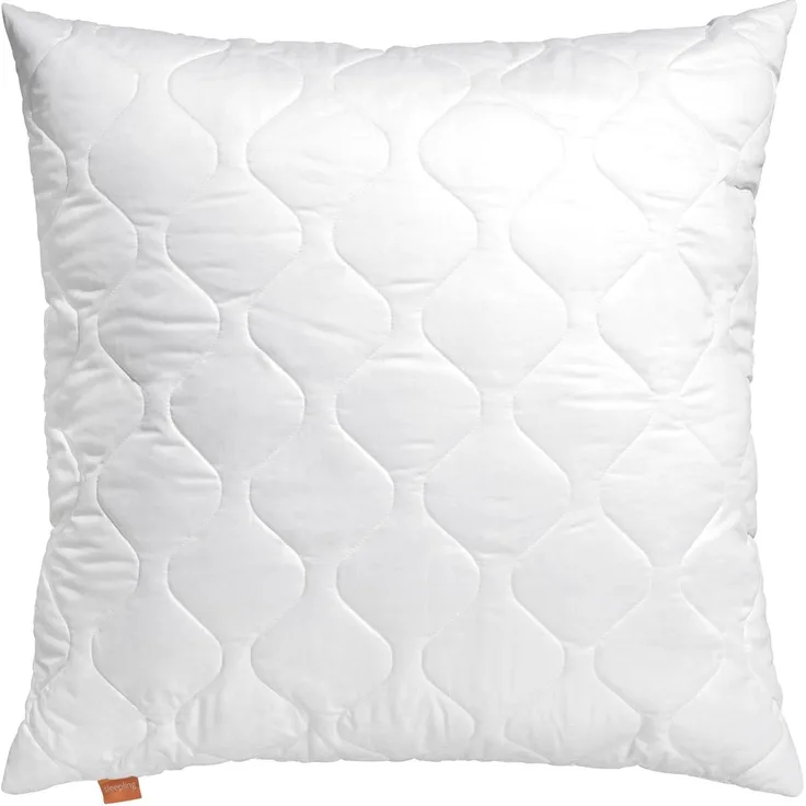 sleepling 191122 2er Set Komfort 100 Kopfkissen, Ökotex, waschbar bis 60 Grad, Made in EU, Füllmengengarantie, Größengarantie, 80x80 cm, weiß