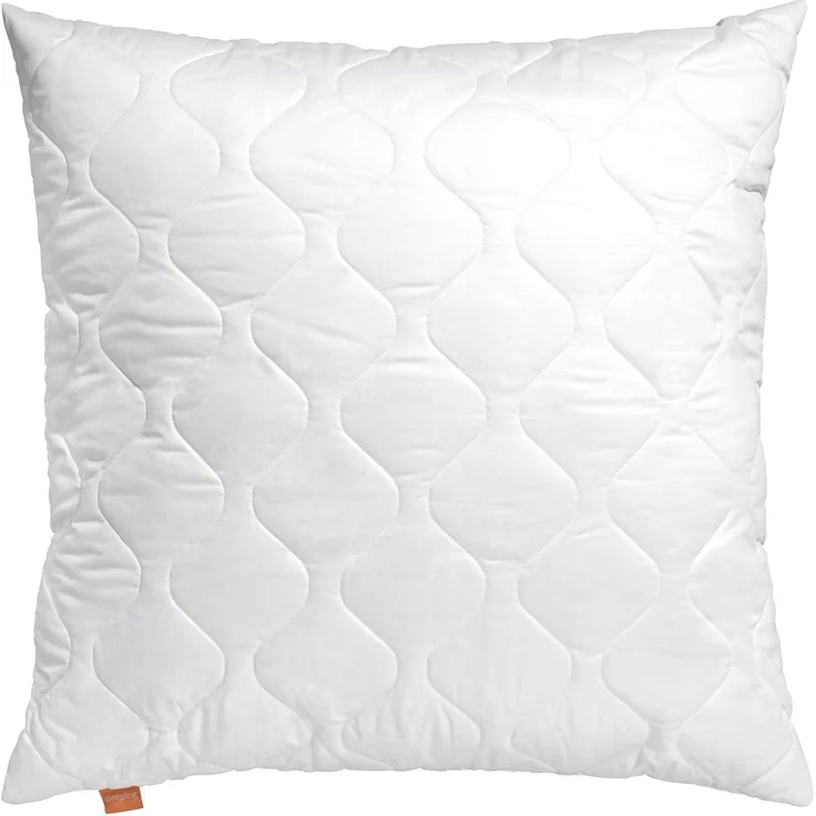 sleepling 191122 2er Set Komfort 100 Kopfkissen, Ökotex, waschbar bis 60 Grad, Made in EU, Füllmengengarantie, Größengarantie, 80x80 cm, weiß