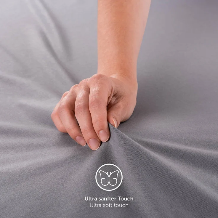 Blumtal® Basics Spannbettlaken 80x200 cm Jersey - Bettlaken 80x200 cm aus 100% Baumwolle - Oeko-TEX zertifiziertes Spannbetttuch 80x200 cm - Matratzenbezug 80x200 cm - Leintuch 80x200 cm - Anthrazit – Bild 5