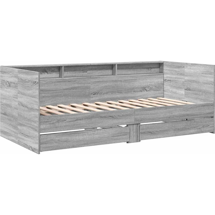 vidaXL Tagesbett mit Schubladen mit Regal Grau Sonoma Holzwerkstoff 3429641 – Bild 3