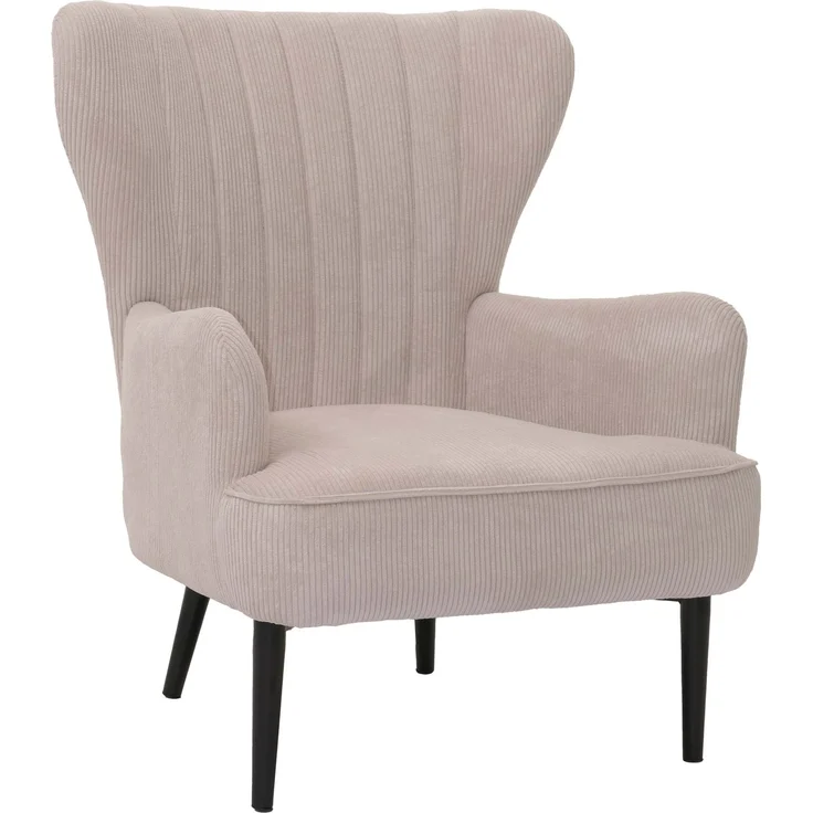Lounge-Sessel HWC-K37, Cocktail-/Ohrensessel Polsterstuhl Retro Vintage Stoff Cord (290g/m²) ~ beige – Bild 9