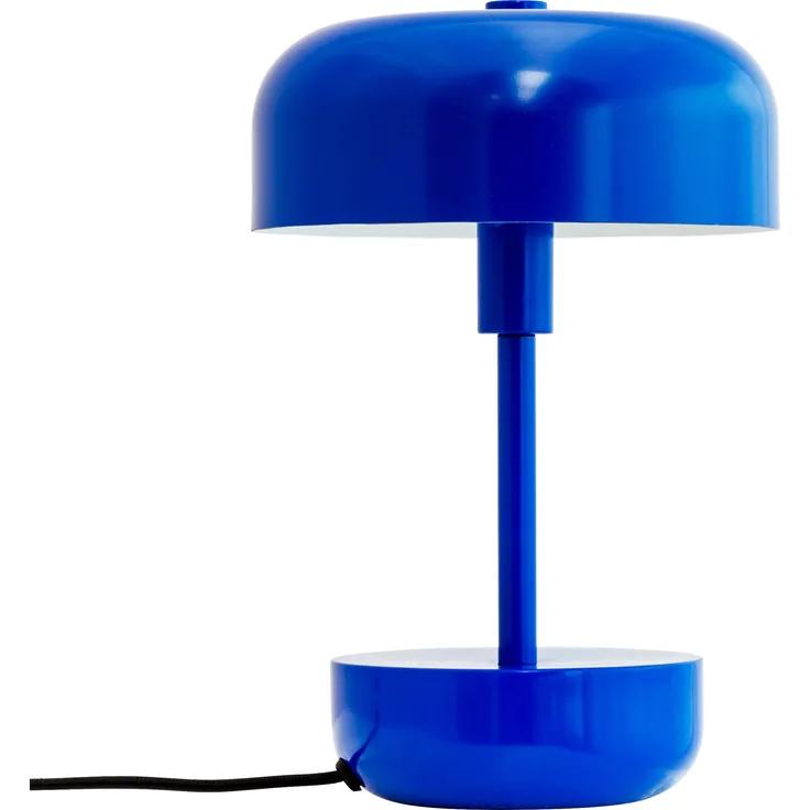 Dyberg Larsen Haipot Tischlampe, LED Nachttischleuchte in Blau, H 25,7 cm aus Metall