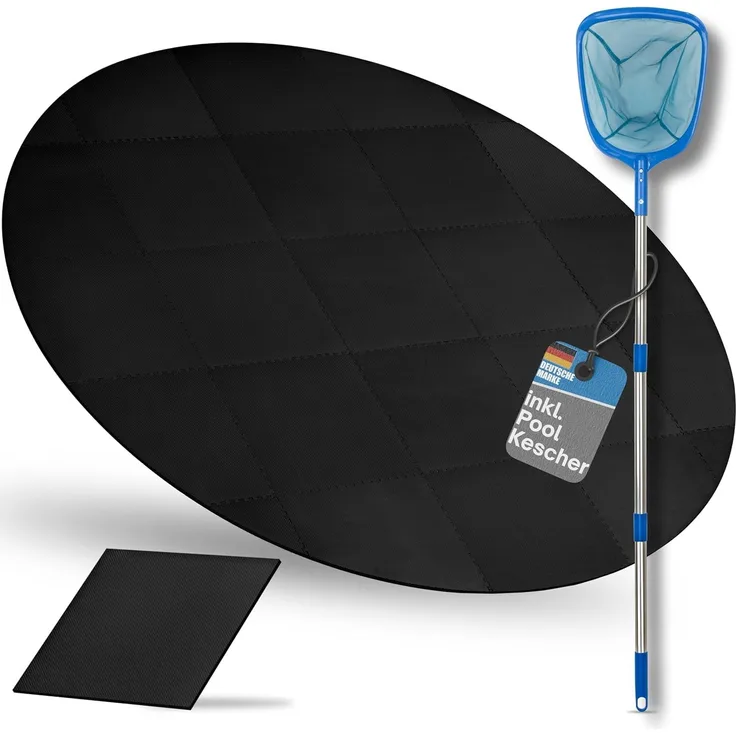 bonsport Pool-Bodenschutzfliese Whirlpool Matten Set 240 cm rund, schwarz