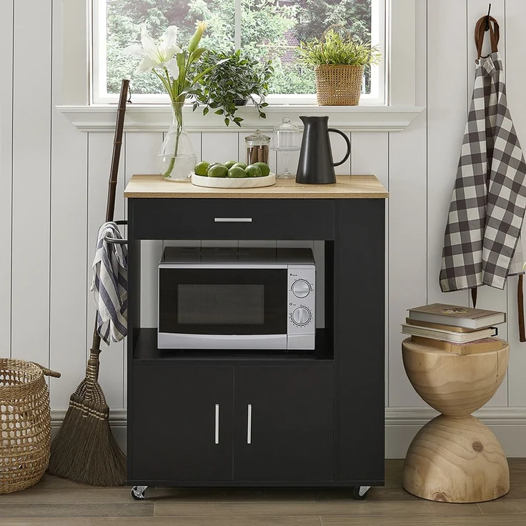 SoBuy FKW113-SCH Küchenwagen, Spanplatte, Melamin, Schwarz, 75 x 88 x 46 cm – Bild 9