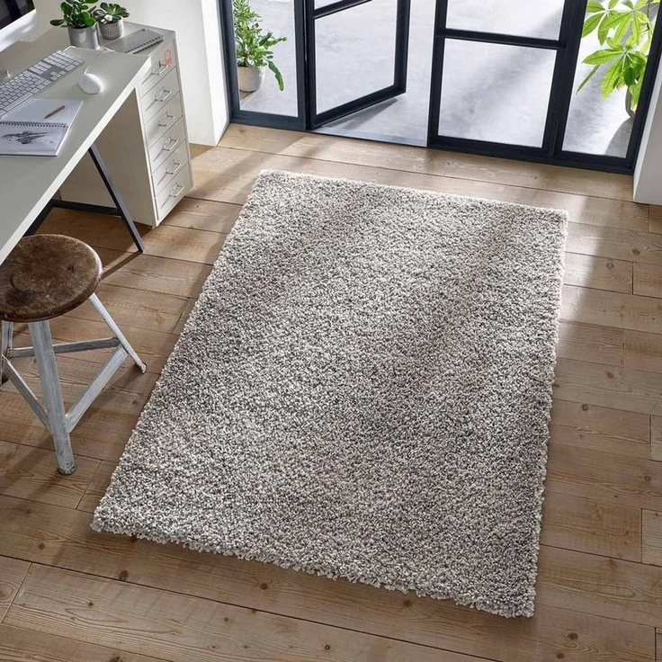 TaCa Home Langflor-Teppich Shaggy Teppich Langflor, rechteckig, Höhe: 35 mm, Wohnzimmer Esszimmer Schlafzimmer Kinderzimmer, Grau - 60 x 90 cm – Bild 5