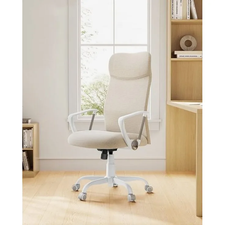 Songmics Schreibtischstuhl, neigbar, Stoffbezug beige, max. 120 kg