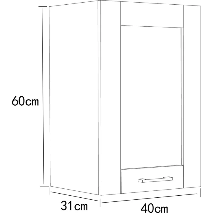 VCM Küchenmöbel Hängeschrank Colura 919366 Weiß / Anthrazit H. 60 x B. 40 x T. 31 cm – Bild 5