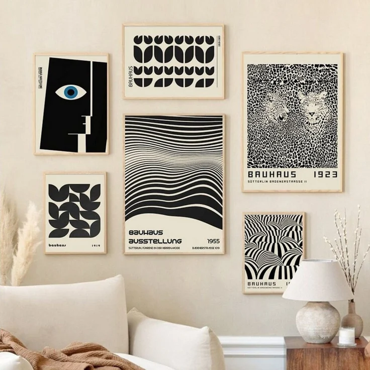JUSTGOODMOOD Poster Bauhaus Ausstellung mit verschiedenen Formen und Muster als Deko Print, A (1 St) – Bild 1