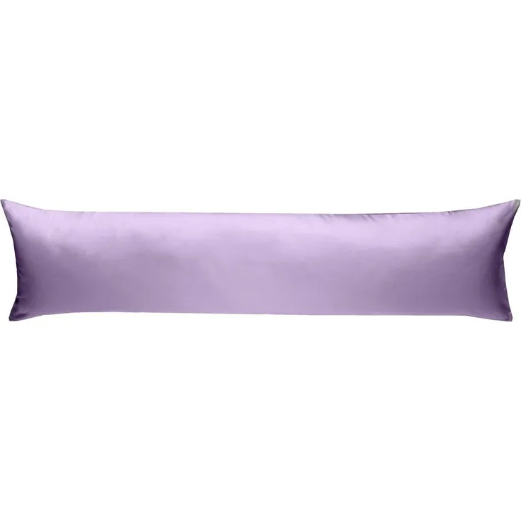 Mako Satin Seitenschläferkissen Bezug uni / einfarbig flieder rosa 40x200 cm