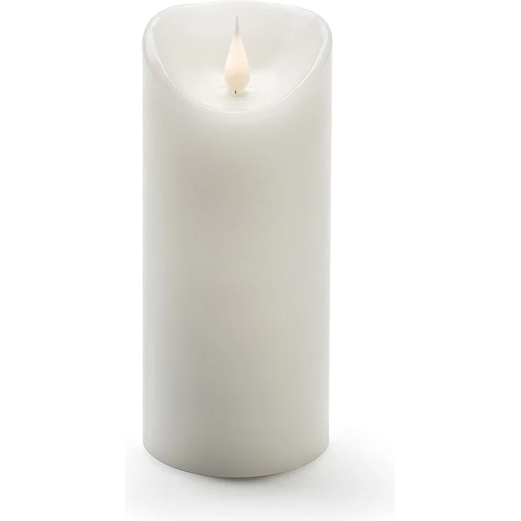 LED Echtwachskerze mit Flamme & Timer, Ø 7,5cm, Höhe 17,5cm, Batteriebetrieb – Bild 2
