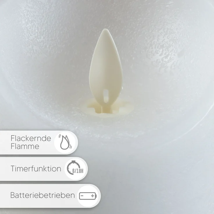 LED Echtwachskerze Wachskerze Stumpenkerze Kerze mit Timer flammenlos perle – Bild 3