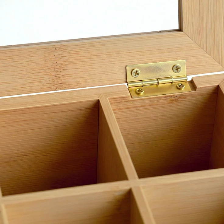 CLP Teebox Laprino Bambus 12 Fächer Deckel mit Sichtfenster und Magnetverschluss,natura – Bild 7