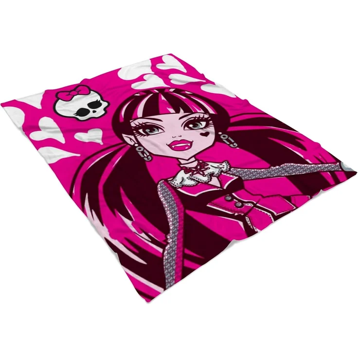 BERONAGE Tagesdecke Monster High Kinder-Decke Beauty Draculaura 110x140 cm Fleecedecke, kuschelweich – Bild 5