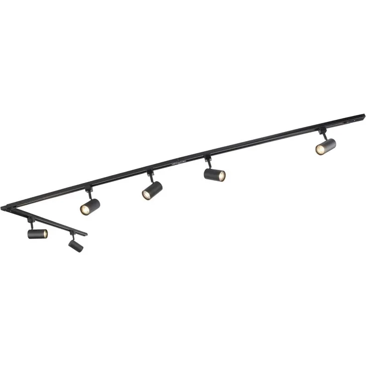 Qazqa Schienensystem-Sets Iconic jeana, ohne Leuchtmittel, GU10, Modern, Stahl, Deckenstrahler 6-flammig