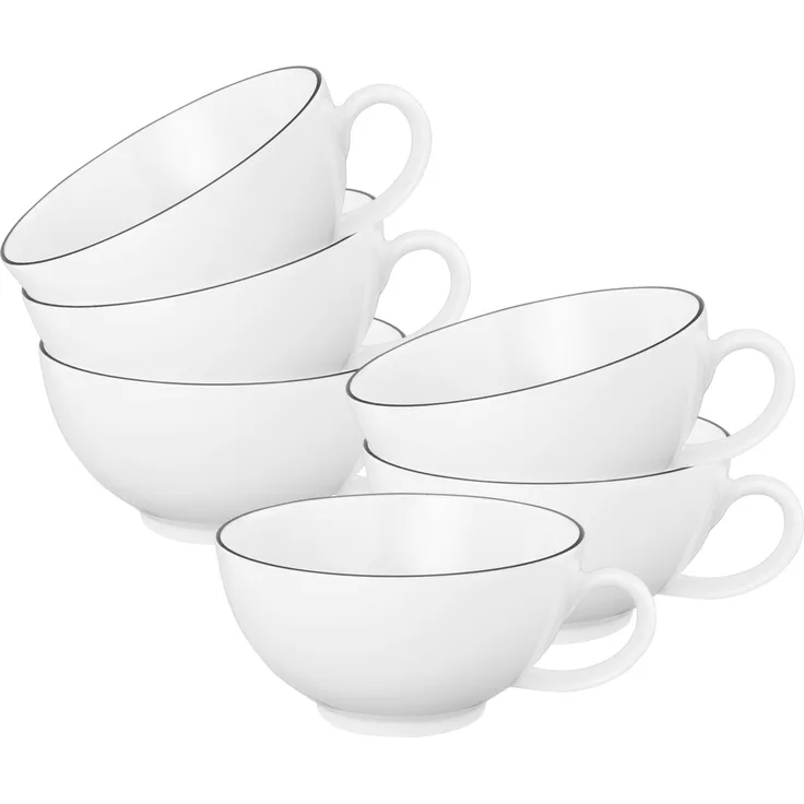 Seltmann Weiden Lido Black Line Teetasse 200 ml 6er Set