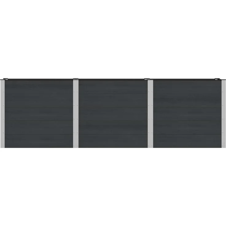 vidaXL Hochbeet Schwarz 300 x 50 x 91 cm WPC und Aluminium 42038993 – Bild 3