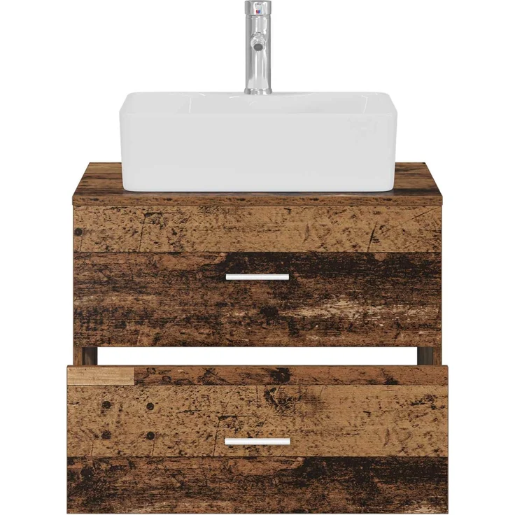 vidaXL Wandmontierter Waschbeckenunterschrank Altholz 3404388 – Bild 3