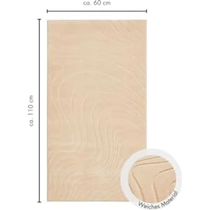 Andiamo Teppich Dale, rechteckig, Höhe: 10 mm, Uni Farben, Hoch-Tief-Struktur, Carving-Effekt, Wohnzimmer – Bild 3