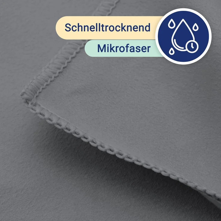 ZOLLNER Sporthandtuch Mikrofaser, 90x180 cm, anthrazit, mit praktischer Transporttasche – Bild 5