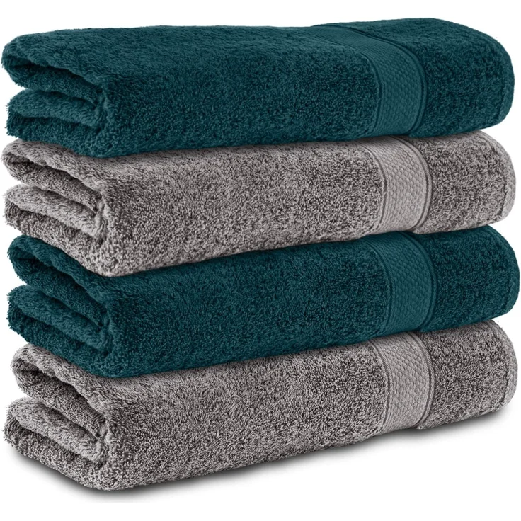 Komfortec Badetücher 100% Baumwolle, 470 g/m², Frottee (4-St), Handtücher 70x140 cm Set, Weich