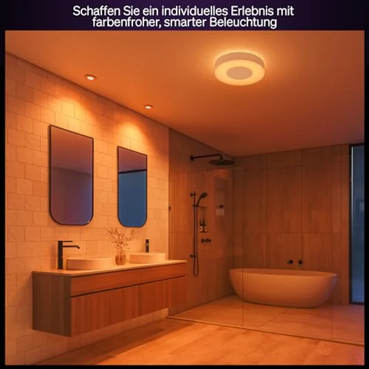 Philips Hue White & Color Ambiance Xamento recessed spotlights 1 Pack, dimmable Bathroom Lights for The Hue System with 16 Million Colours, Intelligent Light Control via Voice and app, White – Bild 6