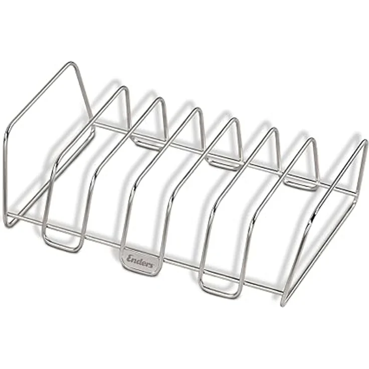 Enders® Rippchen- und Bratenhalter, aus Edelstahl, Halter für 7 Spareribs, Bratkorb, Grillen, Gasgrill, Rippchen, Braten #8823, edelstahlfarben – Bild 1