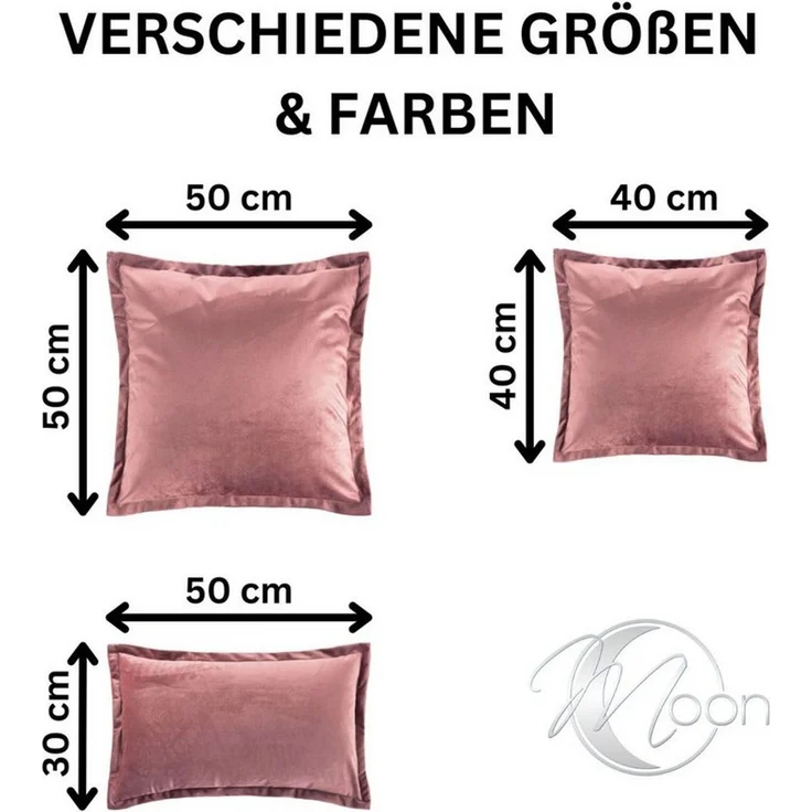 MOON Heimtextilien Kissenhülle 2er Pack 40x40 cm Kissenbezug edle Samt Optik Moon Flora – Bild 4