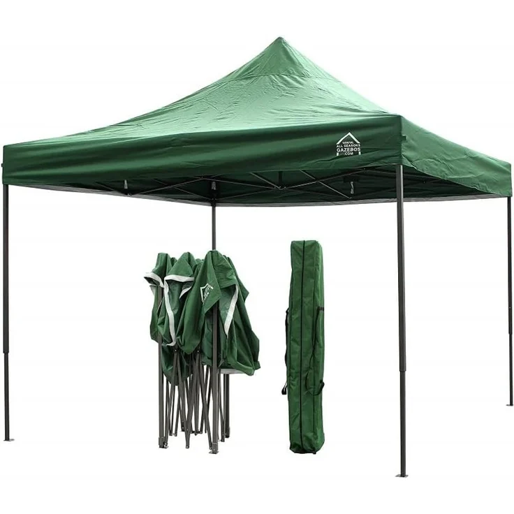 All Seasons Gazebos 3x3 m vollständig wasserdichtes Faltpavillon mit 4 Seitenteilen - Grün – Bild 4