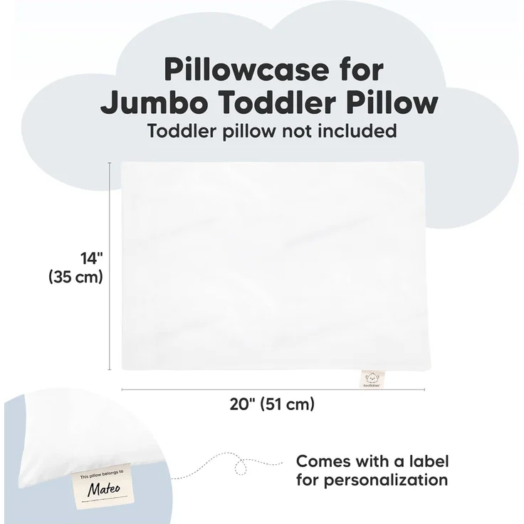 KeaBabies Kinder Kissenbezug, Bio-Baumwolle - 35x51 cm Kopfkissen Kissenbezug für Jungen, Mädchen, Weicher und Strapazierfähiger Baumwollbezug für Miniatur-Schlafkissen, niedliche Farben (Soft White) – Bild 2