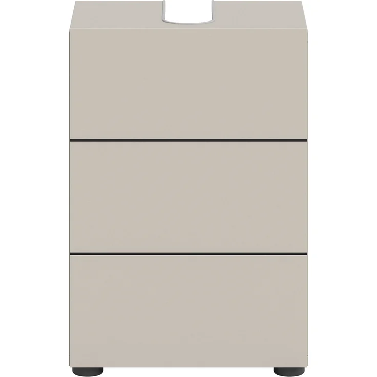 Waschbeckenunterschrank (B/H/T: 38x56x34 cm) in Kaschmir Nachbildung und schwarz – Bild 2