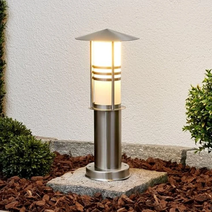 Lindby Außen-Stehlampe Erina, Edelstahl Alu IP44, 1x23 W – Bild 2