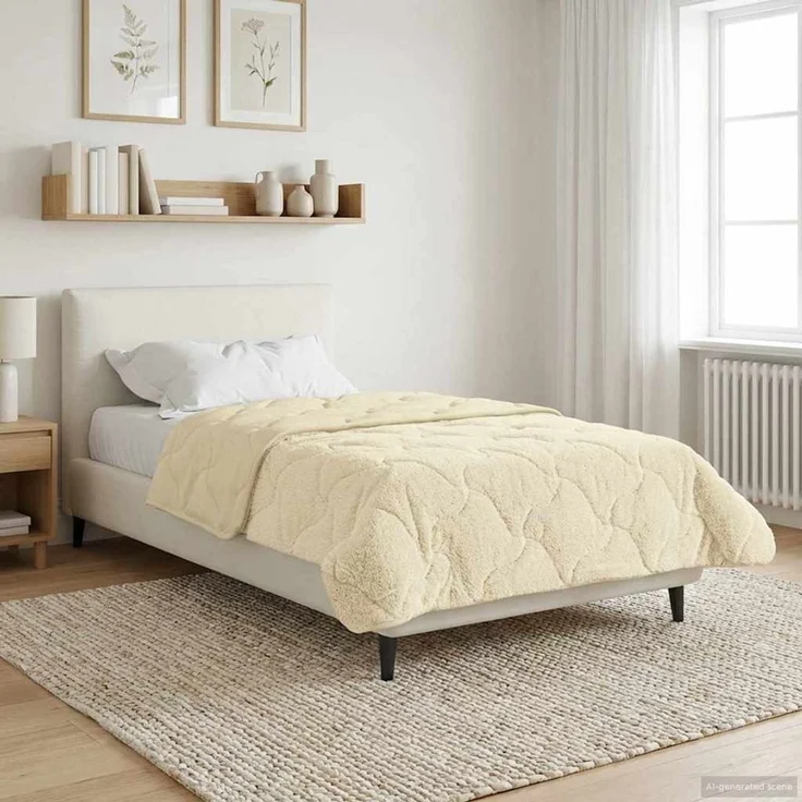 vidaXL Winterbettdecke 135 x 200 cm Winter Creme Atmungsaktiv 42026361 – Bild 1