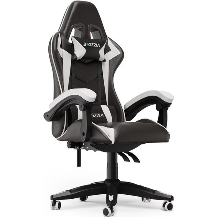 BIGZZIA Gaming-Stuhl Bürostuhl Ergonomisch mit Lendenkissen + Kopfstütze, Ergonomischer Bürostuhl höhenverstellbar – Bild 4
