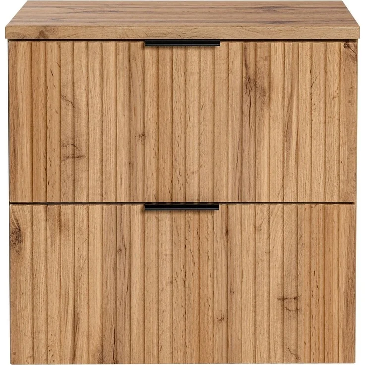 Waschtischunterschrank 60cm ADELAIDE-56, Wotaneiche mit gerillter Front, B/H/T ca. 60,6/59,2/46,5 cm – Bild 7
