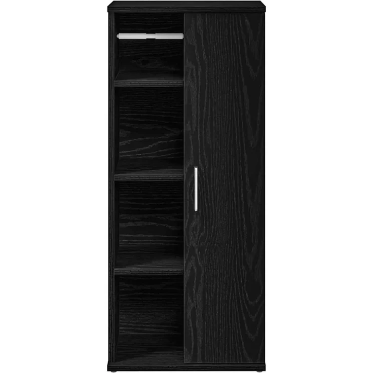 vidaXL Badezimmerschrank mit Rollenhalter Schwarz 39x22x90 cm 858525 – Bild 9