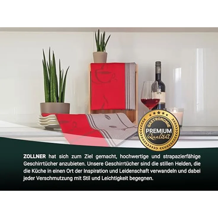 ZOLLNER Geschirrtuch, (Spar-Set, 5-tlg), 50 x 70 cm, 100% Baumwolle, vom Hotelwäschespezialisten – Bild 7