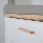 roba Wickelkommode 'Caro' mit Wickelansatz - 3 Schubladen - Soft-Close - Weiß / Goldeiche