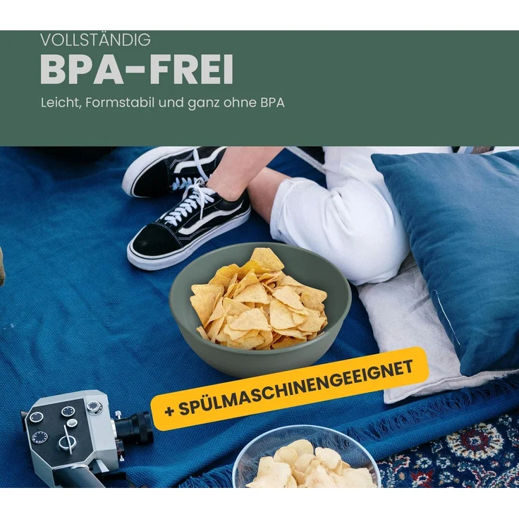 Kunststoff Schüssel Plastikschüssel - BPA Frei ( Ø25,5cm ) Grün 1er-Pack – Bild 3