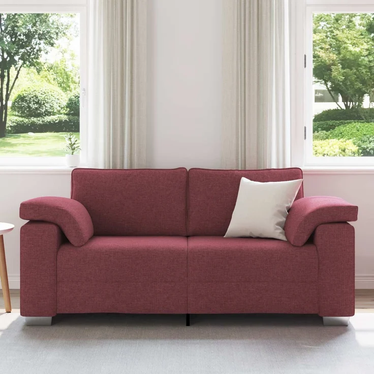 vidaXL Zweisitzer-Sofa Weinrot 180 cm Stoff 4105230 – Bild 3