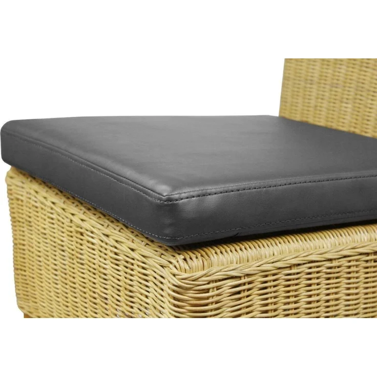 SEDEX 4er-Set Sitzpolster Larissa Schwarz aus Kunstleder für Rattan- und Loomstühle – Bild 6