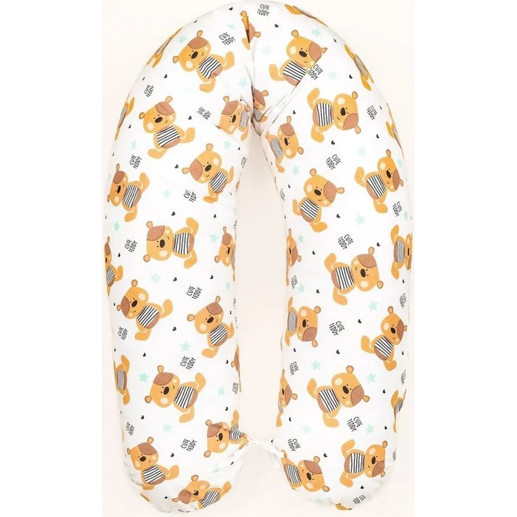 Loolay Stillkissen Baumwolle LUX Schwangerschaftskissen Seitenschläferkissen Baby Kissen, MUSTER: Cute TEDDY, WEICH Füllung + 100% BIO-Baumwolle Kissenbezug, SUPER BABYGESCHENK 170 cm Stillkissen + abnehmbar Bezug, LOOLAY® - 100% Europäische Stoffe und... – Bild 3