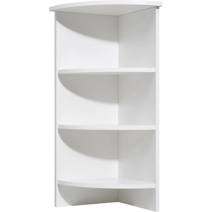 Saphir Eckregal Quickset 335 Abschlussregal für Unterschrank, 33 cm breit, 81 cm hoch, 3 feste Böden, Regal in Weiß, Bad-Regal, Badezimmerregal – Bild 5