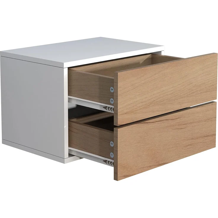 VCM Nachttisch Usal 918301 Weiß / Honig-Eiche H. 30 x B. 45 x T. 32 cm – Bild 4