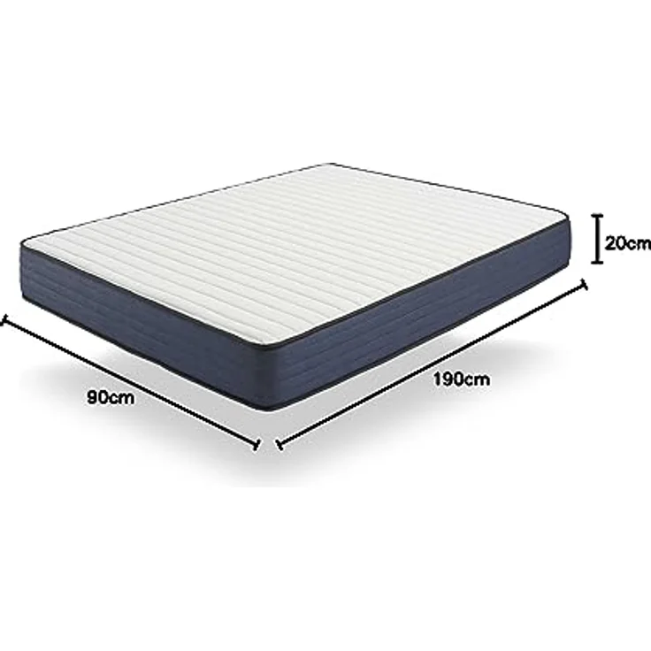 naturalex | Perfectsleep | Matratze 90x190 cm | Memory und Blue Latex-Technologie Extra Komfort HR | Fester Halt mit Atmungsaktivem Schaumstoff | Ergonomisch Entspannend und Hypoallergen – Bild 3