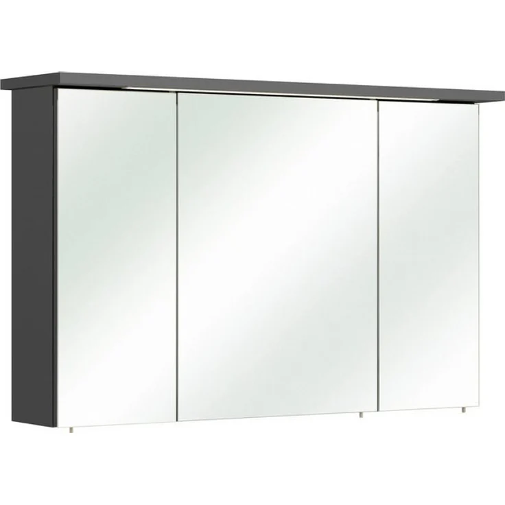 Saphir Badmöbel-Set Quickset 327 2-teilig, Waschplatz und LED-Spiegelschrank, (Set, 2-St), Anthrazit Hochglanz, inkl. Türdämpfer, 5 Türen, 1 Klappe, 1 Schublade – Bild 4