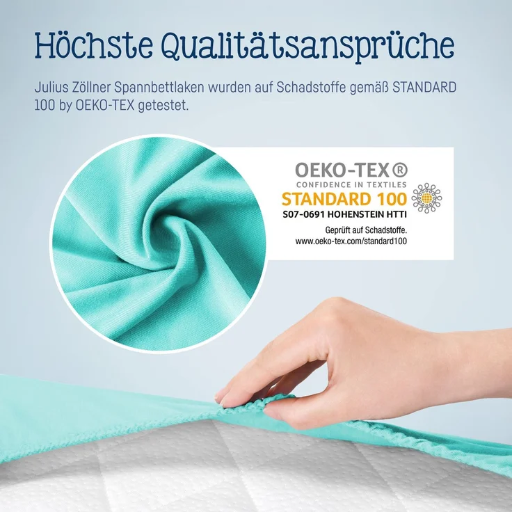Julius Zöllner Spannbettlaken Jersey mint,60x120/70x140 cm – Bild 6