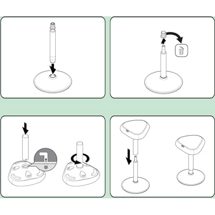 Leitz Ergo Set Active Stehhocker mit Dual Density Foam Komfortsitz + Multi-Winkel-Laptopständer, Hocker höhenverstellbar von 57 bis 82 cm, Für bis zu 110 kg, 65450085 + 64240001 – Bild 9